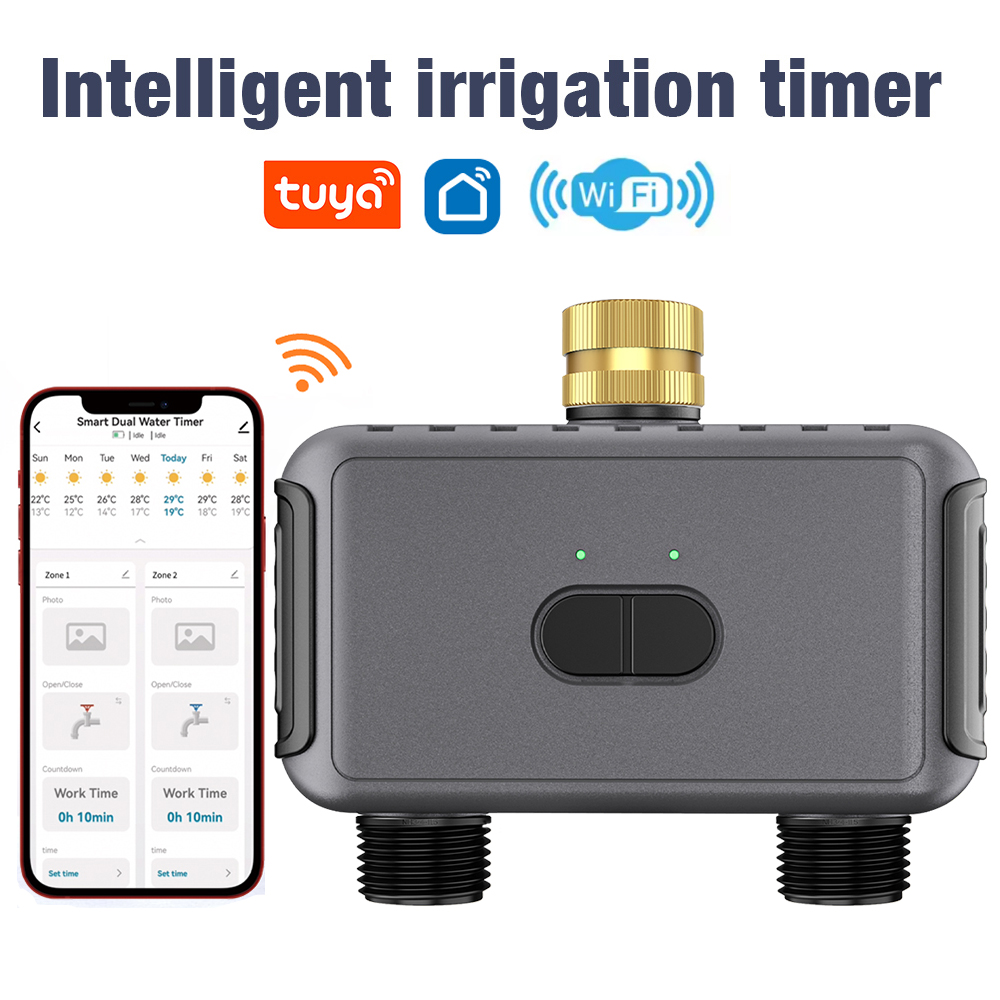 Gardening Tools And Equipment - Wifi Automatic Water Timer Dual Hose