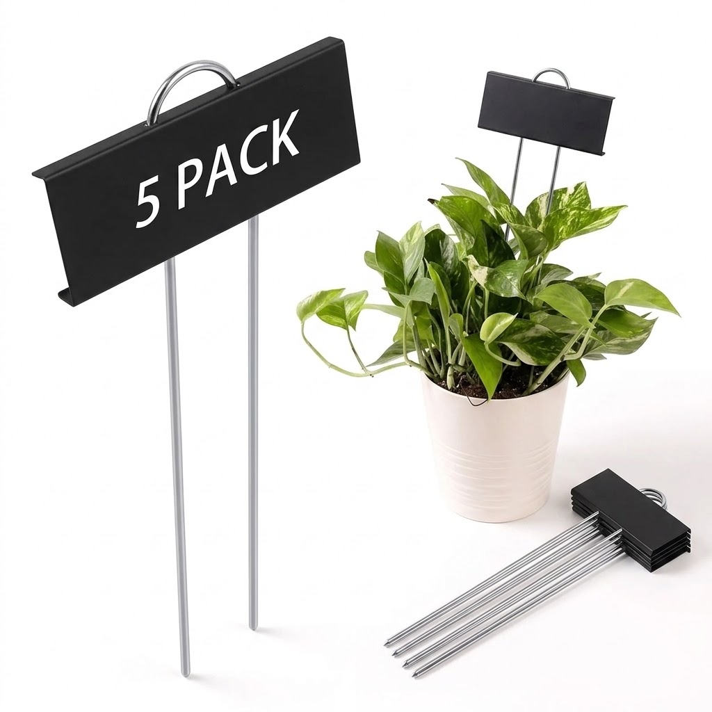 Plant Label Tags - Waterproof 5PCS T Type Metal Plant