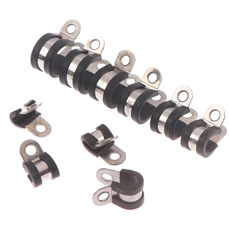 Gardening Tools Range - 2Pcs Stainless Steel Cable Clamp Rubber