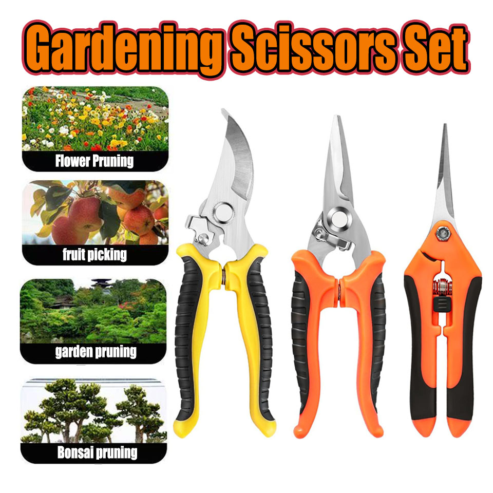 1/3PC Gardening Scissors Set E - đánh giá và giá Gardening Tools Pink