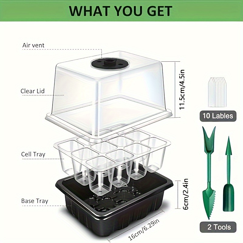 1/2/3-Pack 12/24/36-Cell Seed  - đánh giá và giá Seed Starter Trays