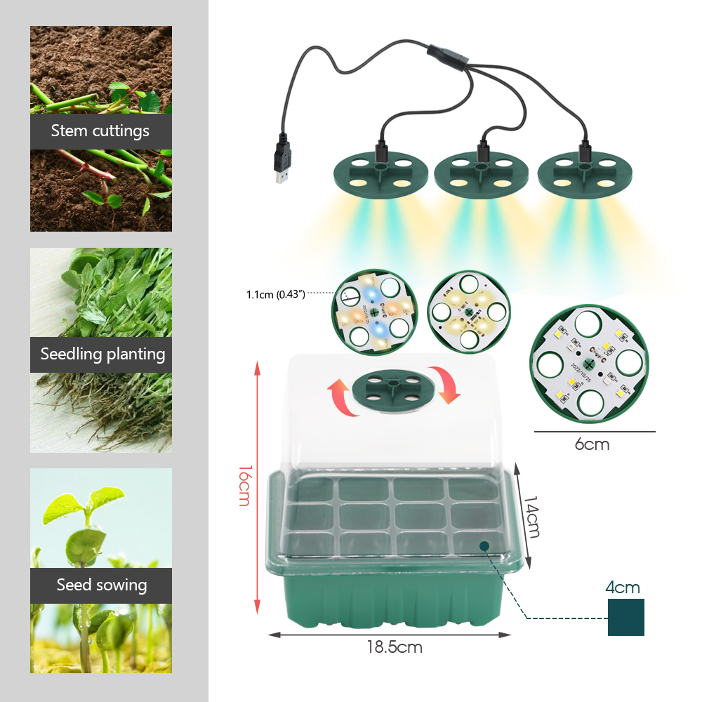 LED Nursery Pots with Grow Lig - đánh giá và giá Seed Starter Trays