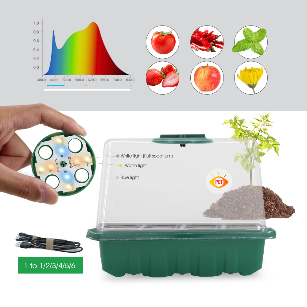 LED Nursery Pots with Grow Lig - đánh giá và giá Seed Starter Trays