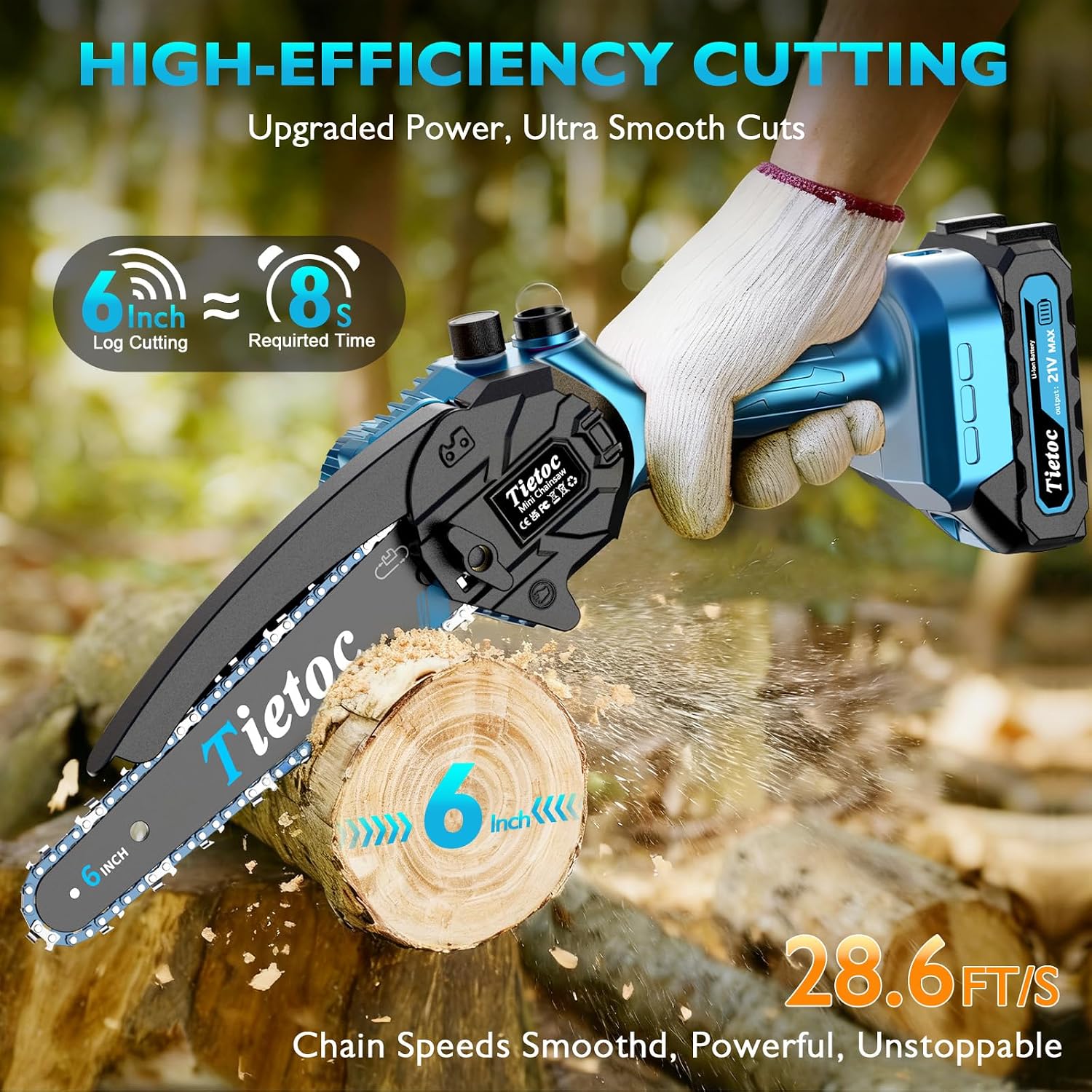 Mini Chainsaw, 6 Inch Chain Sa - đánh giá và giá Gardening Tools Battery Powered