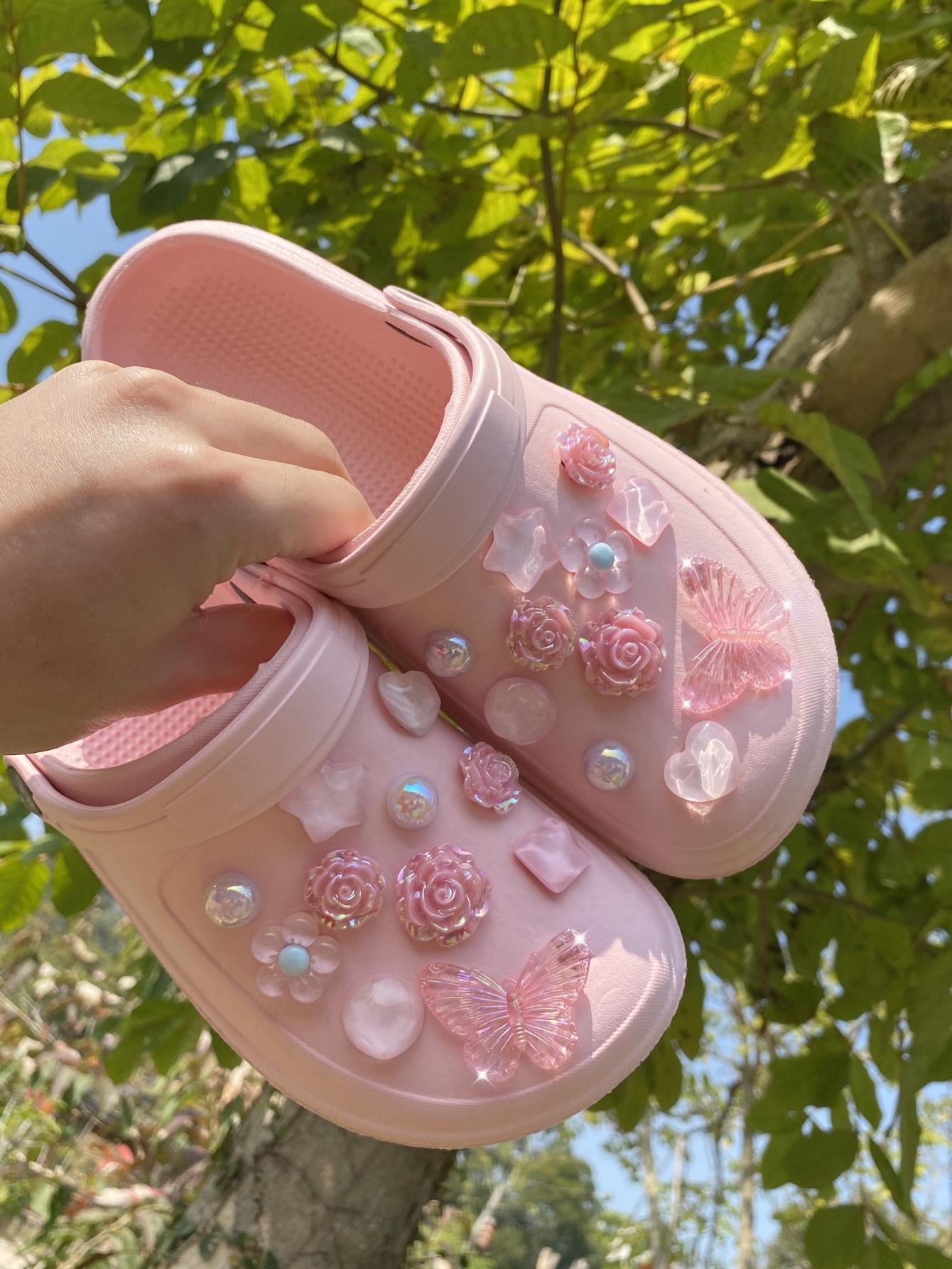 22 pcsbeach shoes Shoe Flower  - đánh giá và giá Gardening Tools Pink
