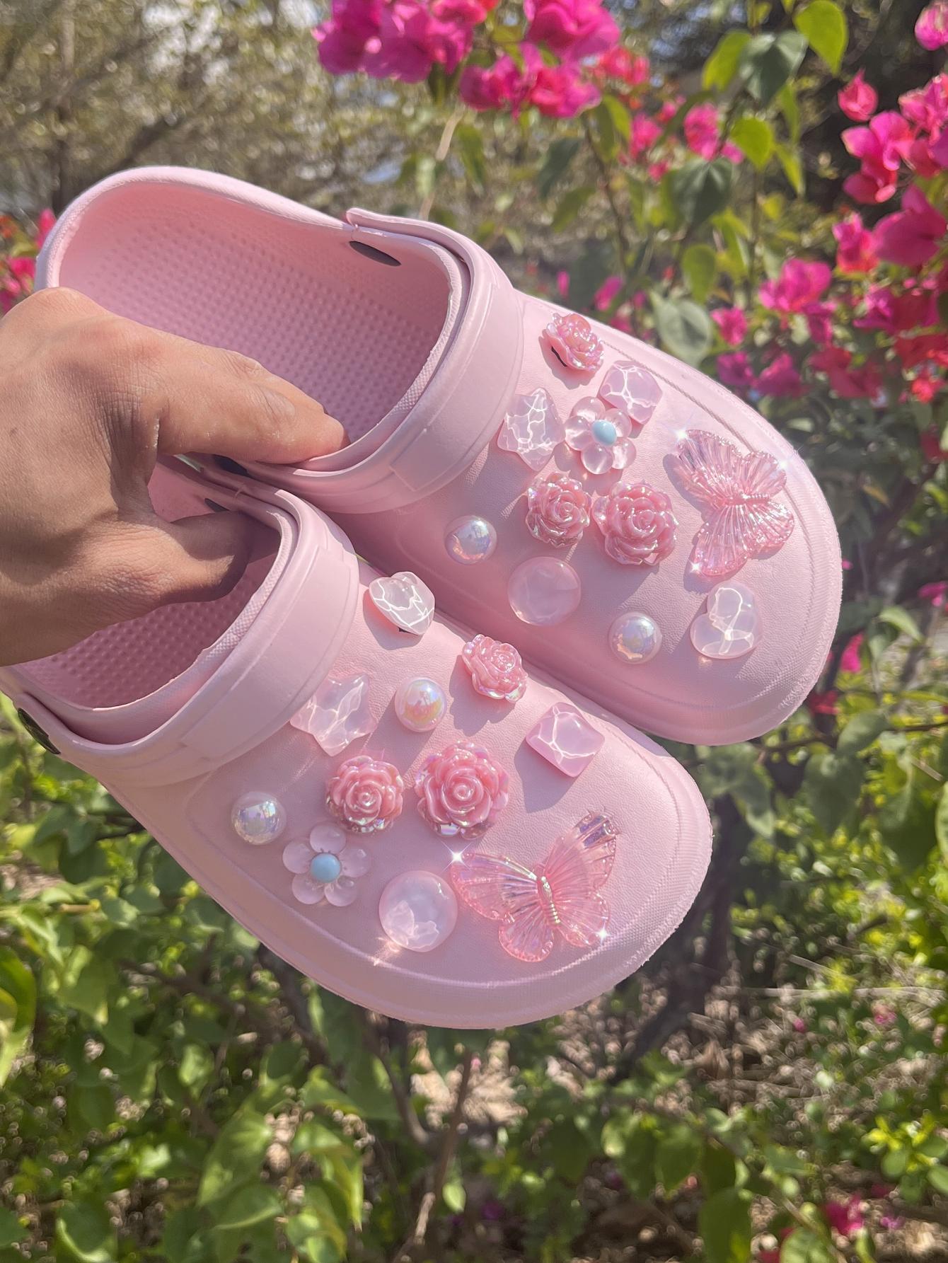 22 pcsbeach shoes Shoe Flower  - đánh giá và giá Gardening Tools Pink