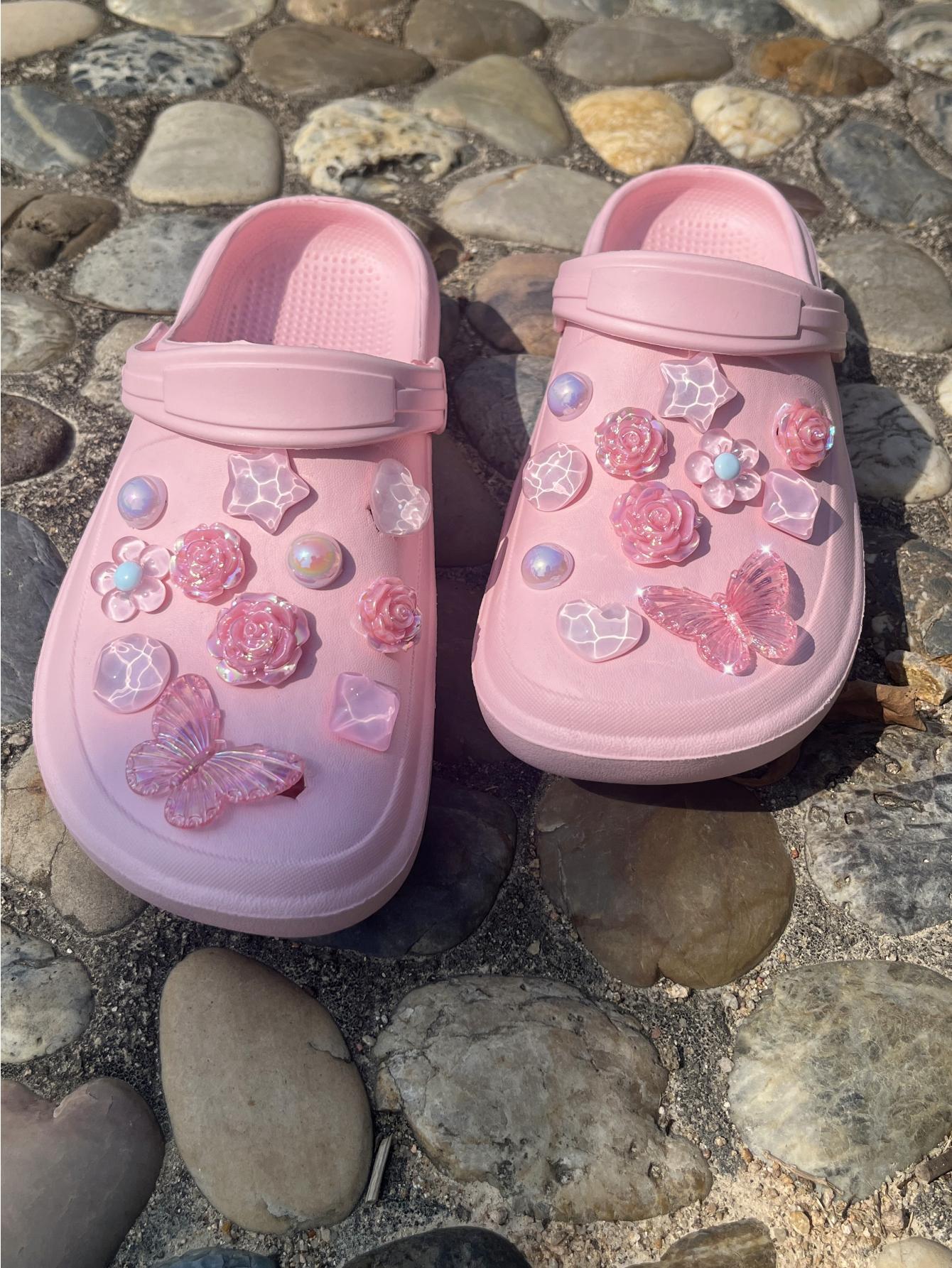 22 pcsbeach shoes Shoe Flower  - đánh giá và giá Gardening Tools Pink